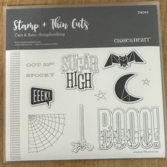 Close To My Heart Other - Close To My Heart Halloween Stamp + Thin Cuts Set - Black & White